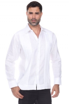 Wedding Guayabera Shirt for Men with Beautiful Embroidery -Long Sleeve, Premium Linen Fabric-